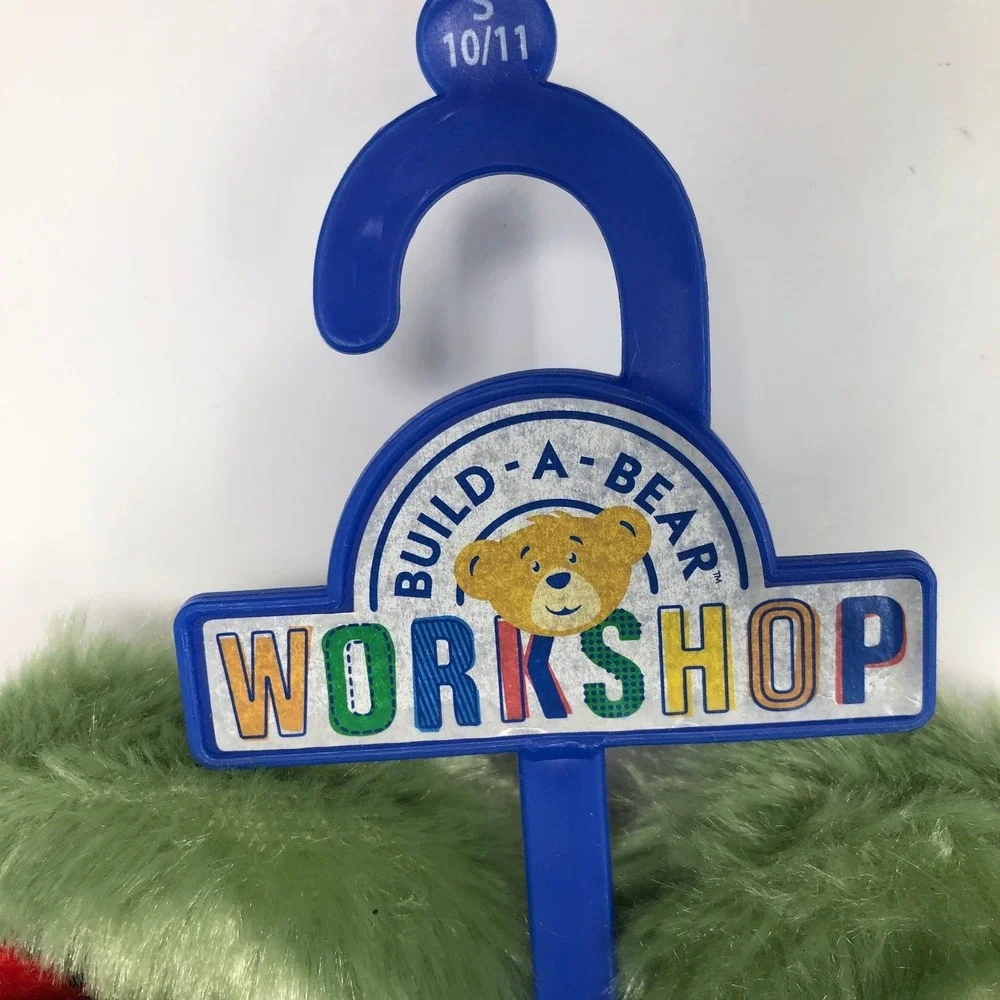 Build A Bear Workshop Zombear Green Plush Slippers Kids Size Small 10/11 Zombie
